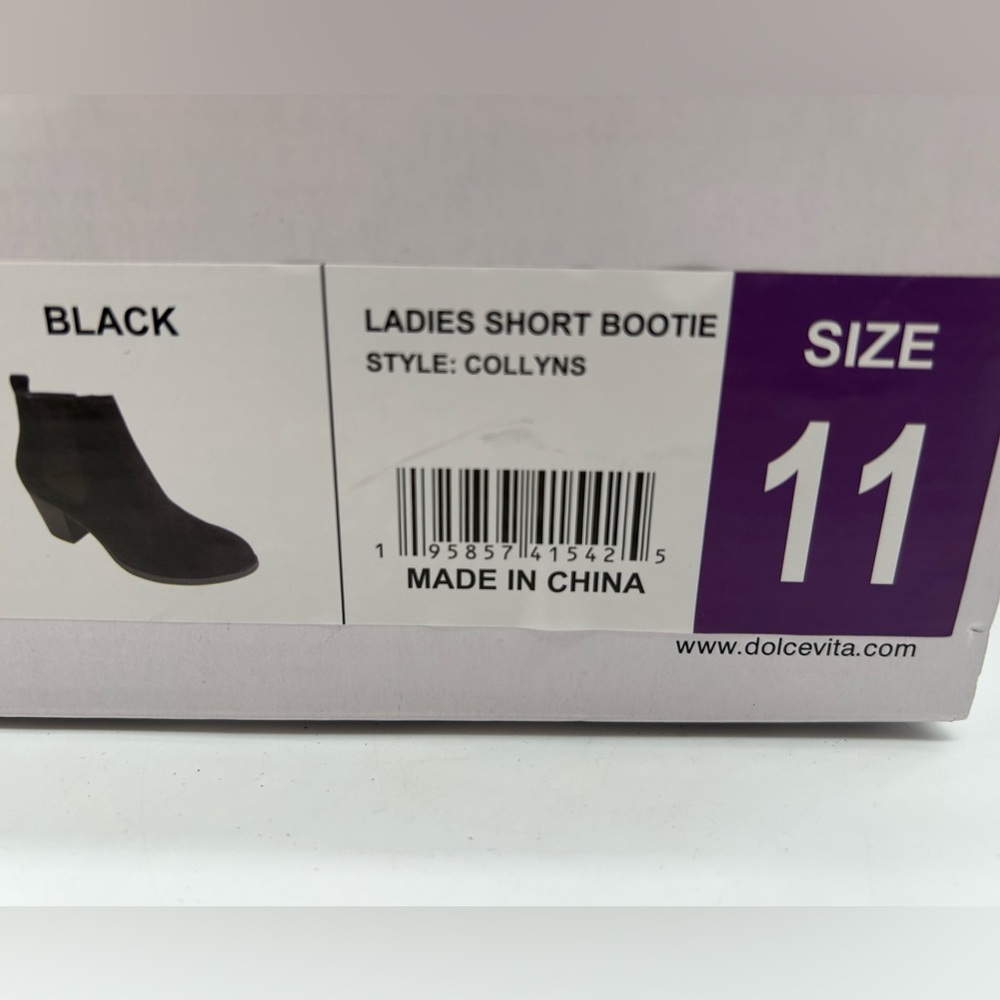 DV by Dolce Vita Collyns Black Faux Suede Ankle Booties Size 11 New With Box - Picture 11 of 12